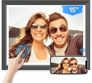 Cadre photo numérique wifi 15 pouces - cadre à écran tactile grand angle