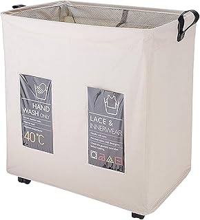 Grand panier à linge shelor avec poche pour cartes, poignée et roue