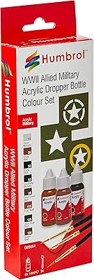 Peinture acrylique et pinceau humbrol seconde guerre mondiale - couleurs militaires db9064