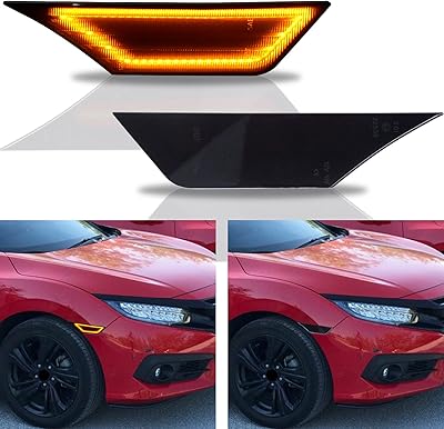 Feux de position latéraux de remplacement pour honda civic 10e génération (ambre)