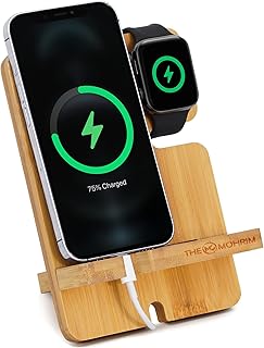 Le support de station de chargement en bambou murim design, support organisateur