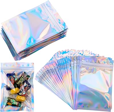 Sacs en mylar à fermeture éclair 100 pièces sacs transparents et refermables