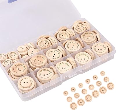 Boutons en bois, boutons faits à la main, boutons en bois naturel