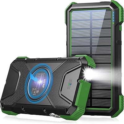 Banque d'énergie solaire 26800 mah chargeur sans fil 10 w avec charge