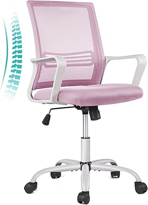 Chaise de bureau chaise de bureau ergonomique d'ordinateur rose à domicile avec roulettes