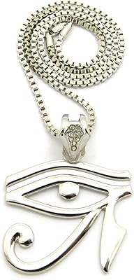 Collier couronne égyptienne grand œil d'horus - chaîne assortie de 24" disponible