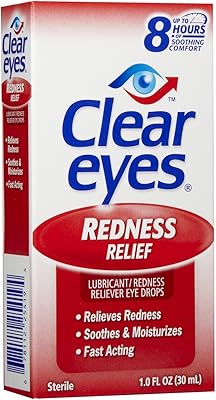 Gouttes oculaires pour soulager les rougeurs des yeux clairs, 30 ml