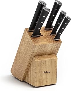 Ensemble de couteaux en bois tefal 5 pièces - couteaux glacés force, acier