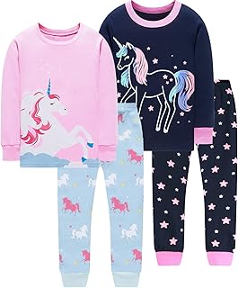 Ensemble pyjama fille motif licorne, dinosaure et sirène 1-7 ans