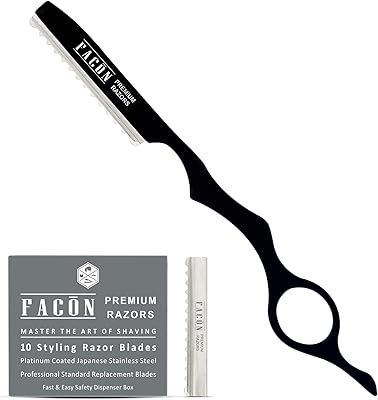 Rasoir professionnel coiffant et amincissant facon avec 10 lames de rechange