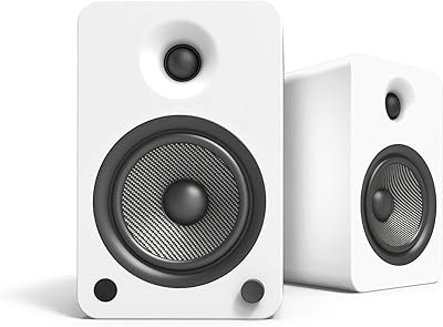 Haut-parleurs amplifiés kanto yu6 avec bluetooth et amplificateur phono, blanc mat
