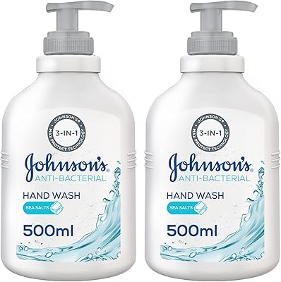 Lavage des mains johnson's, antibactérien au sel de mer, 500 ml, 552,8 g