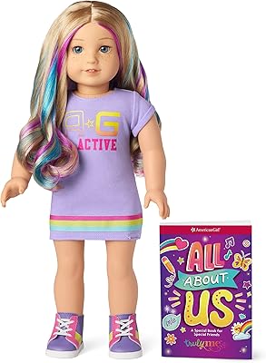 Poupée american girl trulyme 18" 110 yeux bleu clair cheveux blonds ondulés
