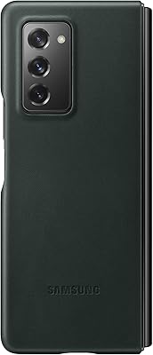 Étui en cuir samsung pour galaxy z fold 2 5g, vert (version américaine)