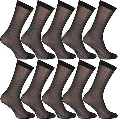 10 paires de chaussettes formelles ultra fines pour hommes travail en nylon doux