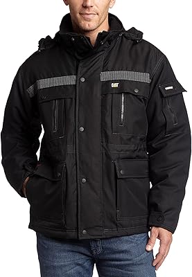 Veste à capuche isolée robuste caterpillar pour hommes