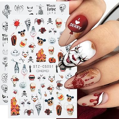 Autocollants pour ongles d'halloween 3d halloween nail art décalcomanies diy auto-adhésif