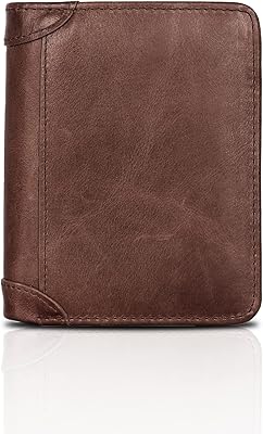 Portefeuille pour hommes portefeuille en cuir véritable bloquant rfid senbos de poche