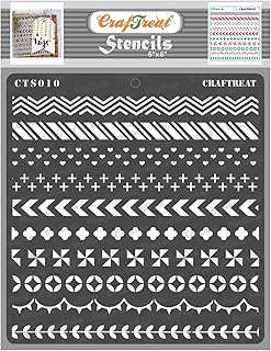 Pochoirs de bordure artisanaux pour peinture sur bois toile papier tissu sols murs