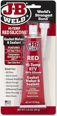 J-b weld 31314 joint et mastic en silicone rtv haute température, rouge, 3