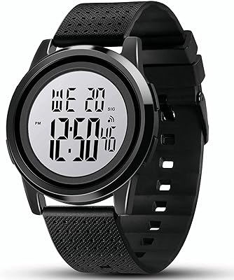 Montre de sport militaire numérique pour hommes, ultra légère, fine, grande, facile à