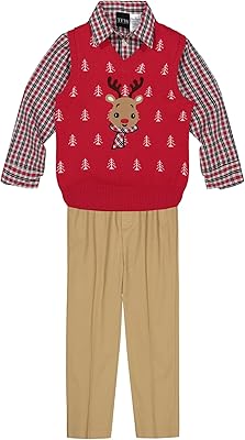 Ensemble pull et gilet tfw dresswear pour garçons, rouge tango, 6