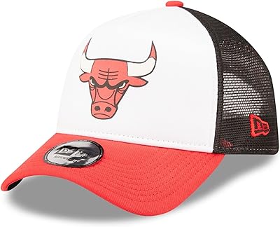 Casquette de camionneur réglable new era chicago bulls team color block a-frame blanc