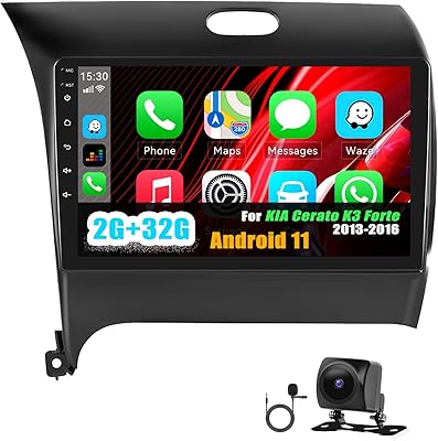 Autoradio 2+32 go pour kia cerato k3 forte 2013-2016 android 11 avec carplay