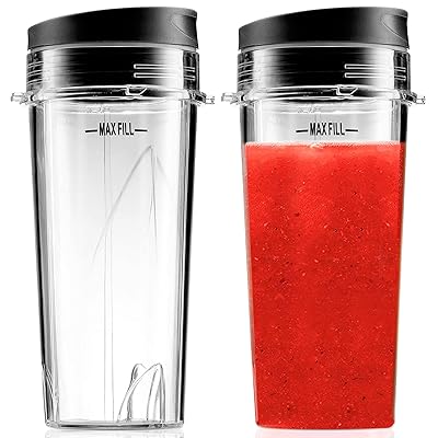 Tasse de mixeur jetable de 16 oz pour shaker et smoothie - 2 gobelets ninja de remplacement avec couvercle rabattable - 1 couvercle de tasse pour mélangeurs nutri ninja bl770 bl780 bl660 bl740 bl810. Votre shopping simplifié de A à Z avec Diaytar
