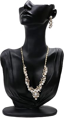 Homanda collier en résine noire pour colliers boucles d'oreilles bijoux mannequin support organisateur