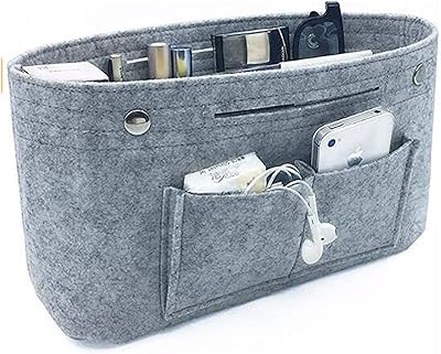 Sac à main et trousse de maquillage de voyage pour femme (gris)
