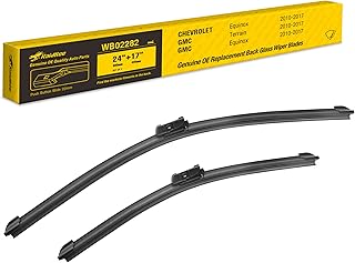 2 balais d'essuie-glace de remplacement 24"/17" pour gmc terrain equinox 2010-2017, balai d'essuie-glace