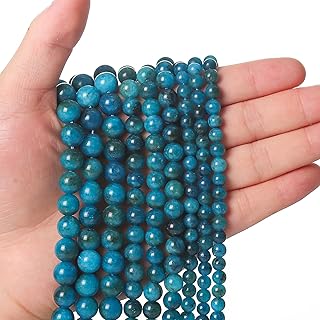 45 pièces perles de pierre naturelle 8mm perles d'apatite bleue pierres précieuses d'énergie de guérison en cristal pour bijoux à bricoler soi-même, bracelets, colliers. Diaytar : Acheter moins cher n'a jamais été aussi facile