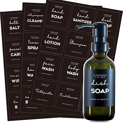 36 étiquettes d'étiquettes de bouteilles imprimées prevdo ferme simples et imperméables pour salle