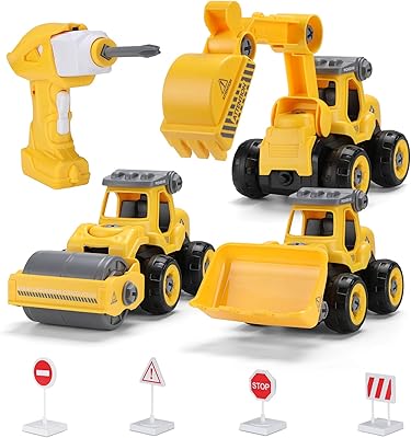 Jouet hatton tech apart, camion de construction télécommandé 3 en 1 avec perceuse