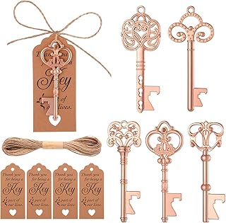 50pcs ouvre-bouteilles à clé squelette vintage, cadeaux de fête de retour