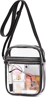 Sac transparent approuvé par le stade à bandoulière portefeuille en pvc avec poche