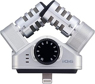Microphone zoom iq6 eos lightning x/y, argent, 6 cm, iq6