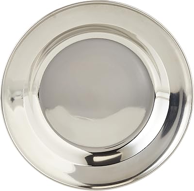 Plaque d'acier chinoise raj, 23,5 cm, argent, cp0010, 1 pièce