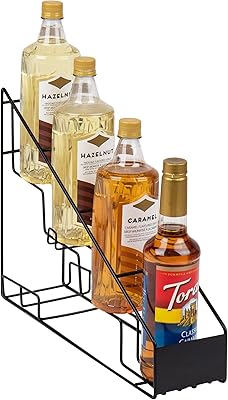 Mind reader steps yr3 clr porte-bouteille de sirop transparent organisateur de bouteilles
