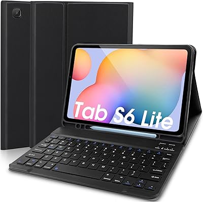 Étui avec clavier pour samsung galaxy tab s6 lite 10,4 pouces (sm-p610/p615/p613/p619, 2020/2022)
