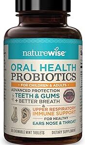 Probiotique à croquer nature wise pour la santé bucco-dentaire | favorise des dents, des gencives saines et une meilleure respiration | immunité des oreilles, du nez et de la gorge pour les enfants et les adultes | arôme naturel de menthe sans sucre [approvisionnement de 2 mois - 50 comprimés]. Diaytar : Où chaque achat est une victoire pour votre budget