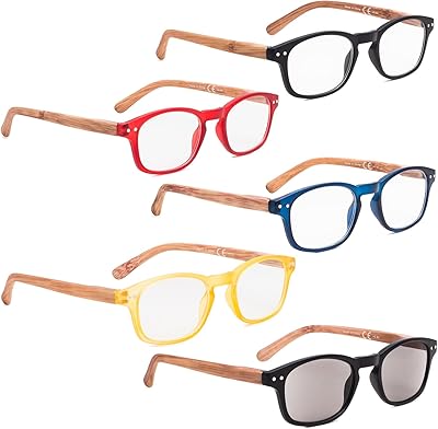 Lunettes de lecture lur, paquet de 5 branches aspect bambou comprenant des lecteurs sunshine. Diaytar Sénégal : Large gamme, petits prix, grande satisfaction