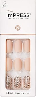 Kit d'ongles empress evanis kim003c nude doré shimmer 30 pièces paquet de 1