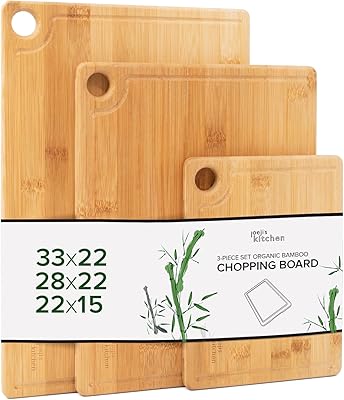 Planche à découper en bois joejis - lot de 3 planches à découper