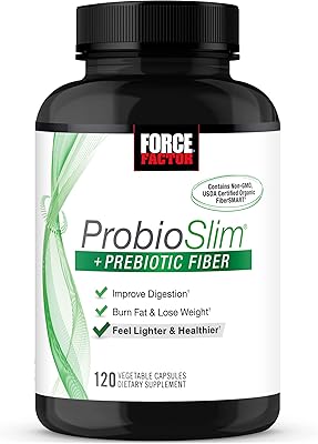 Force factor probioslim + probiotic fiber probiotique pour femmes et hommes, supplément