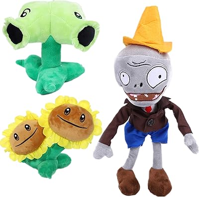 3 pièces suédoises plants vs. zombies jouets zombies en peluche réguliers tête