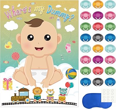 Vibeto baby shower party toys, juegos para baby shower game, épinglez la poupée