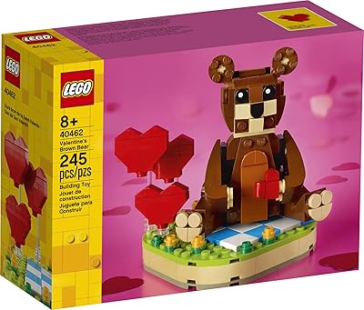 Kit de construction lego valentine's 40462 ours brun (245 pièces)