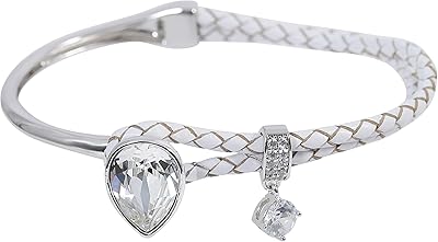 Bracelet tendance en pierre de lune pour femme, superbe bracelet en cuir tressé